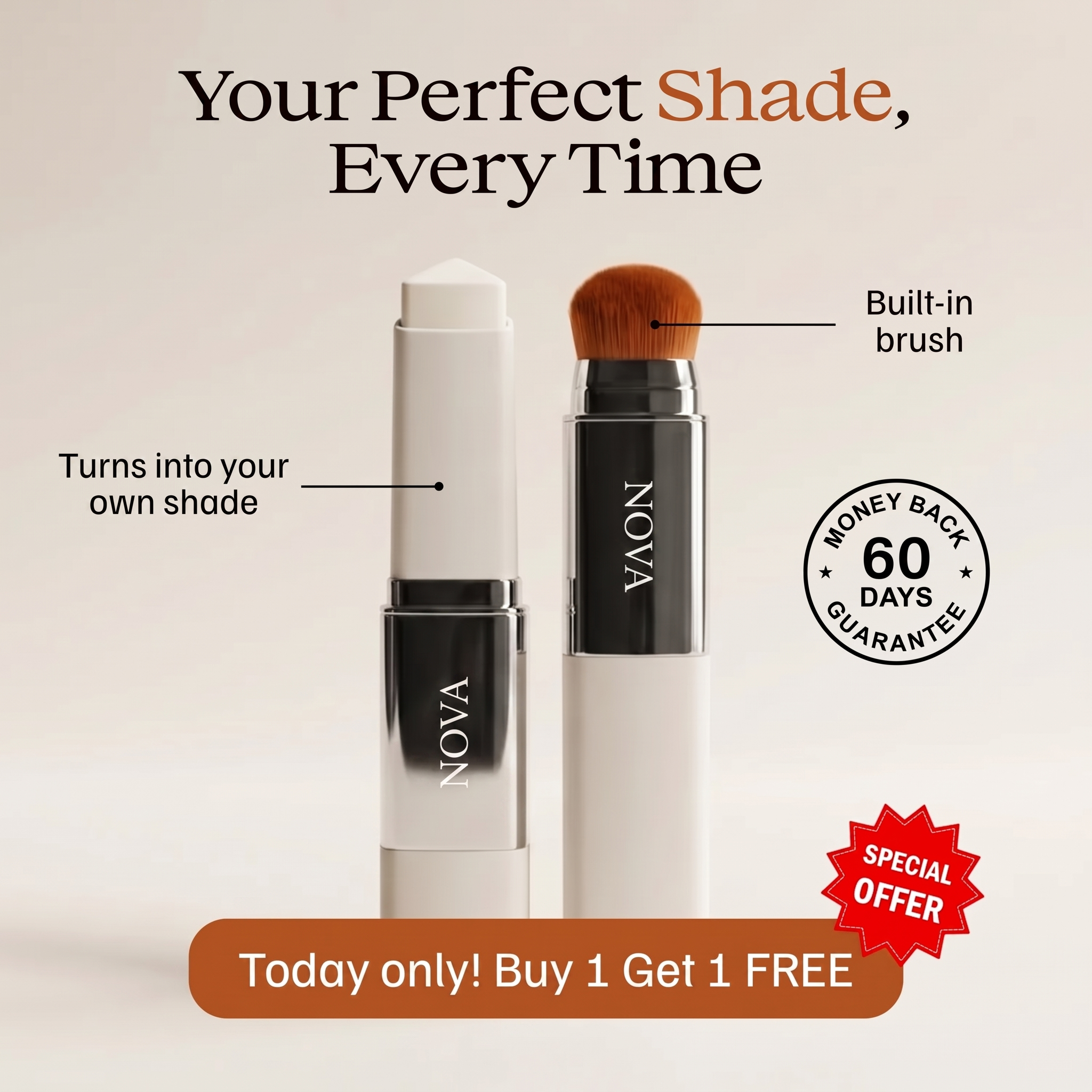 Nova Korean Color-Changing Foundation Stick